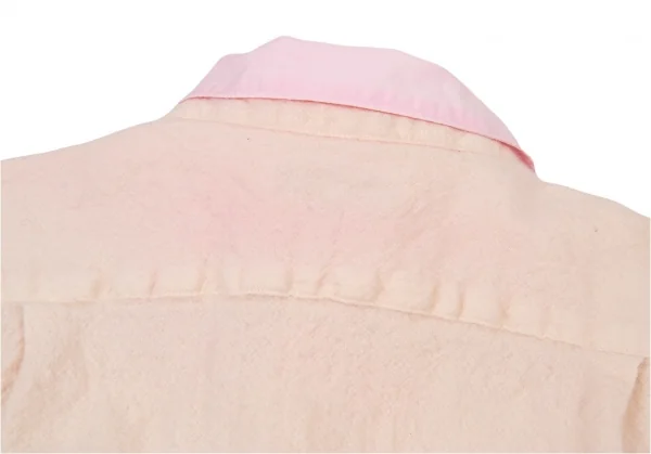 コムデギャルソン オムプリュスCOMME des GARCONS HOMME PLUS ウール縮絨襟切替シャツ クリームピンクS K-93813_015