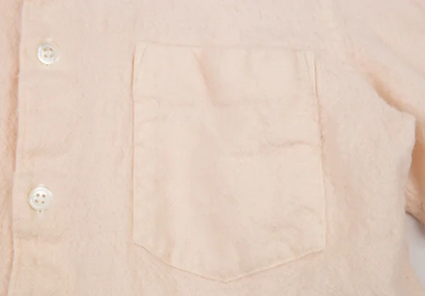 コムデギャルソン オムプリュスCOMME des GARCONS HOMME PLUS ウール縮絨襟切替シャツ クリームピンクS K-93813_005