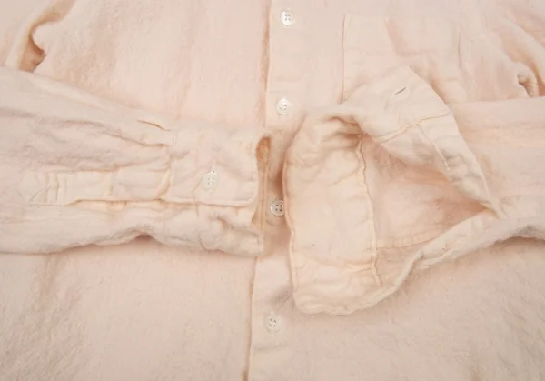 コムデギャルソン オムプリュスCOMME des GARCONS HOMME PLUS ウール縮絨襟切替シャツ クリームピンクS K-93813_008