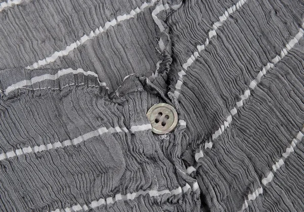 イッセイミヤケ ミーISSEY MIYAKE me シースルー切替ボーダーチュニック グレーF K-93823_005