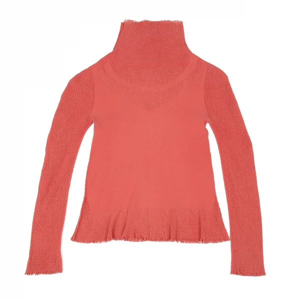 イッセイミヤケ フェットISSEY MIYAKE FETE A-POC INSIDE カッティングメッシュカットソー ピンク2 K-93830_002