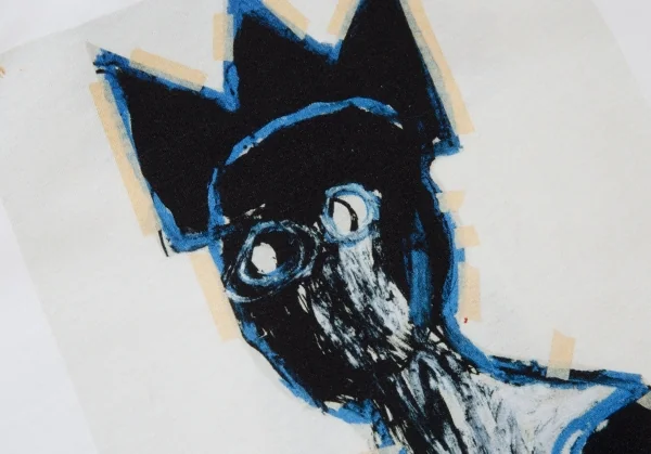 コムデギャルソン シャツ×バスキアCOMME des GARCONS SHIRT Jean-Michel Basquiat グラフィックプリントバックロングTシャツ 白X K-93842_006