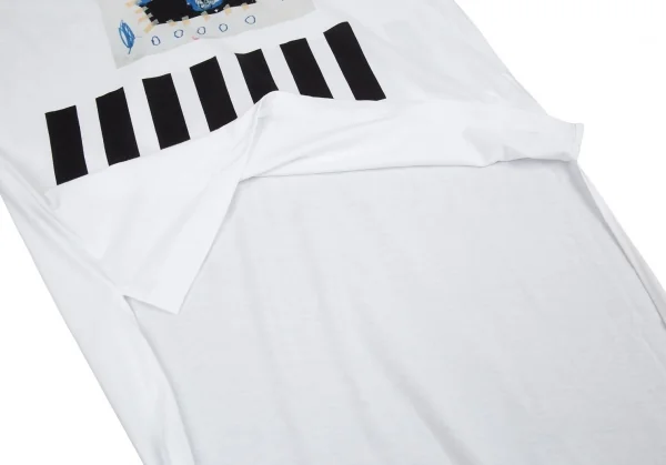 コムデギャルソン シャツ×バスキアCOMME des GARCONS SHIRT Jean-Michel Basquiat グラフィックプリントバックロングTシャツ 白X K-93842_009