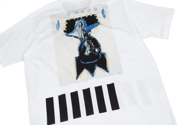 コムデギャルソン シャツ×バスキアCOMME des GARCONS SHIRT Jean-Michel Basquiat グラフィックプリントバックロングTシャツ 白X K-93842_011