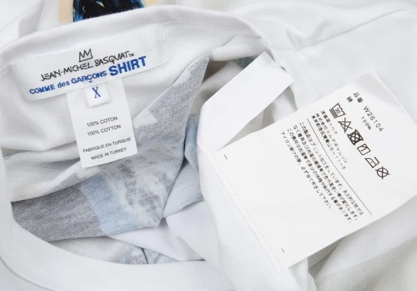 コムデギャルソン シャツ×バスキアCOMME des GARCONS SHIRT Jean-Michel Basquiat グラフィックプリントバックロングTシャツ 白X K-93842_015