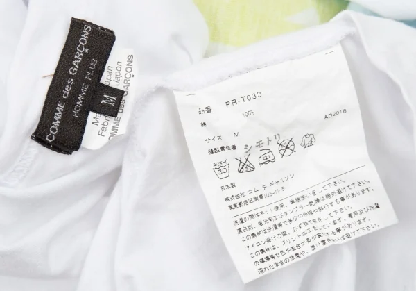 コムデギャルソン オムプリュスCOMME des GARCONS HOMME PLUS フラワープリントTシャツ 白M K-93849_013