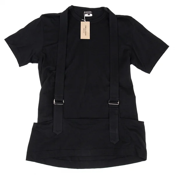 コムデギャルソン オムプリュスCOMME des GARCONS HOMME PLUS ベルトサスペンダーデザインTシャツ 黒L K-93908_001
