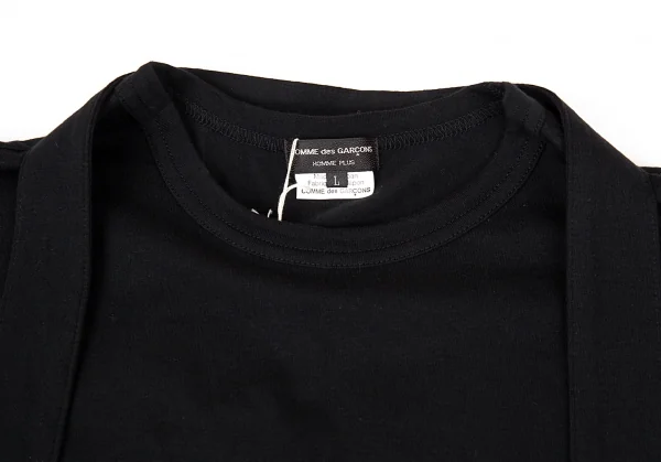 コムデギャルソン オムプリュスCOMME des GARCONS HOMME PLUS ベルトサスペンダーデザインTシャツ 黒L K-93908_002
