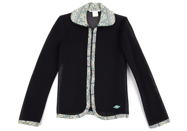 ズッカzucca チロリアンテープ切替メッシュブルゾン 黒M K-94023_002