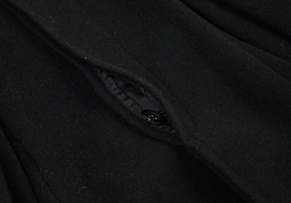コムコム コムデギャルソンCOMME des GARCONS ウールタックフレアダッフルコート 黒S K-94049_010