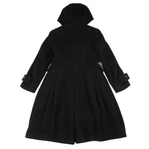 コムコム コムデギャルソンCOMME des GARCONS ウールタックフレアダッフルコート 黒S K-94049_013