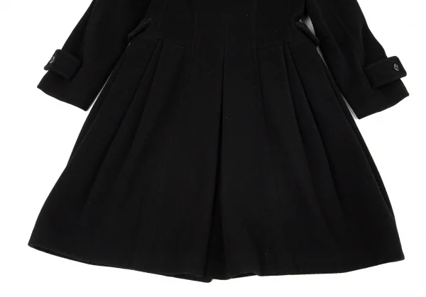 コムコム コムデギャルソンCOMME des GARCONS ウールタックフレアダッフルコート 黒S K-94049_015