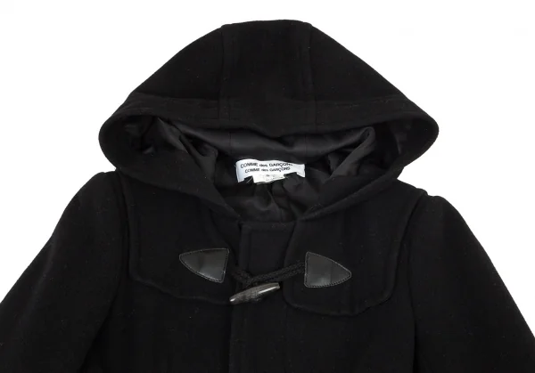 コムコム コムデギャルソンCOMME des GARCONS ウールタックフレアダッフルコート 黒S K-94049_003