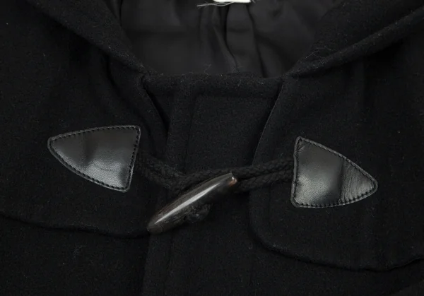 コムコム コムデギャルソンCOMME des GARCONS ウールタックフレアダッフルコート 黒S K-94049_005