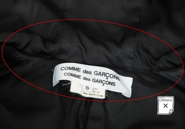 コムコム コムデギャルソンCOMME des GARCONS ウールタックフレアダッフルコート 黒S K-94049_006