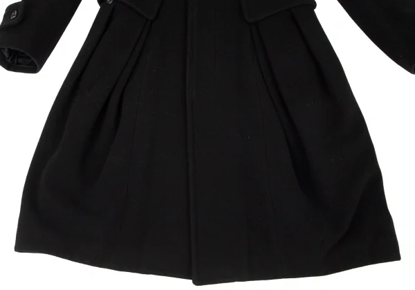 コムコム コムデギャルソンCOMME des GARCONS ウールタックフレアダッフルコート 黒S K-94049_008