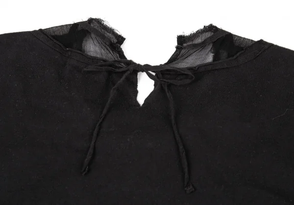 トリココムデギャルソンtricot COMME des GARCONS レース切替パール付きカットソー 黒S位 K-94057_011