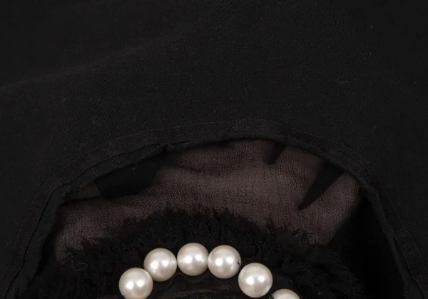 トリココムデギャルソンtricot COMME des GARCONS レース切替パール付きカットソー 黒S位 K-94057_013
