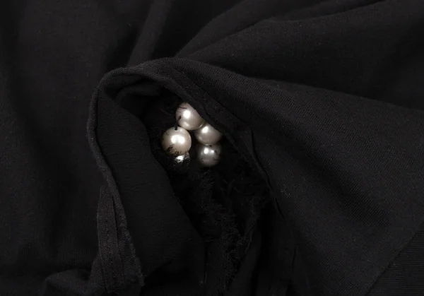 トリココムデギャルソンtricot COMME des GARCONS レース切替パール付きカットソー 黒S位 K-94057_014