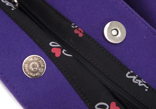 アニエスベーagnes b.VOYAGE ウール混フェルト刺繍ハンドバッグ 紫 K-94069_008