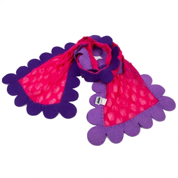 ISSEY MIYAKE FETE Felt Dot See-through Stole Pink,Purple  K-94112_001