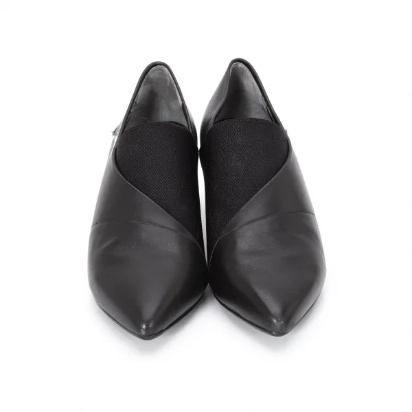 イッセイミヤケ×ユナイテッドヌードISSEY MIYAKE×UN メタルヒールレザーシューズ 黒37(23.5) K-94121_002