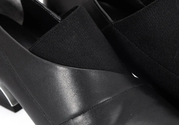 イッセイミヤケ×ユナイテッドヌードISSEY MIYAKE×UN メタルヒールレザーシューズ 黒37(23.5) K-94121_006