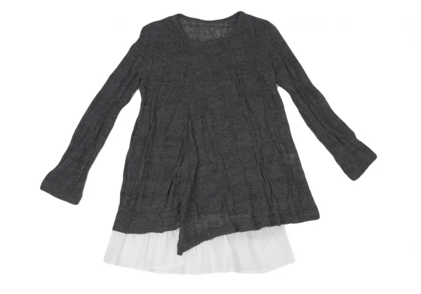 Y's Hem Switching Long Knit Sweater K-94159_002