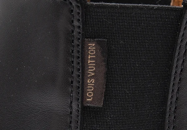 ルイヴィトンLouis Vuitton スクエアトゥサイドゴアチャッカーブーツ 黒6(25位) K-94203_004