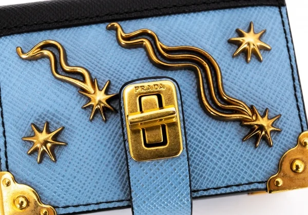 プラダ PRADA メモ帳ブック型バッグチャーム 水色 K-94212_006
