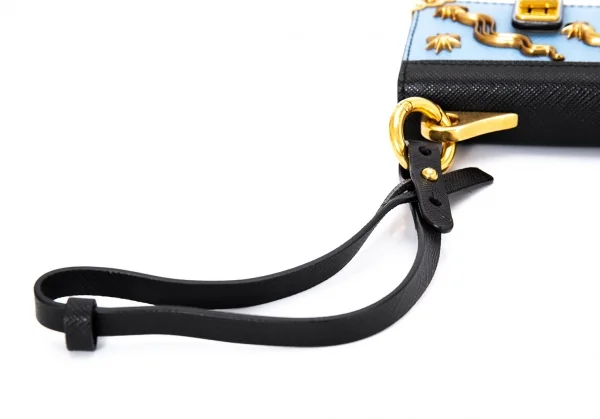 プラダ PRADA メモ帳ブック型バッグチャーム 水色 K-94212_007