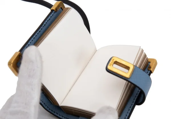 プラダ PRADA メモ帳ブック型バッグチャーム 水色 K-94212_009