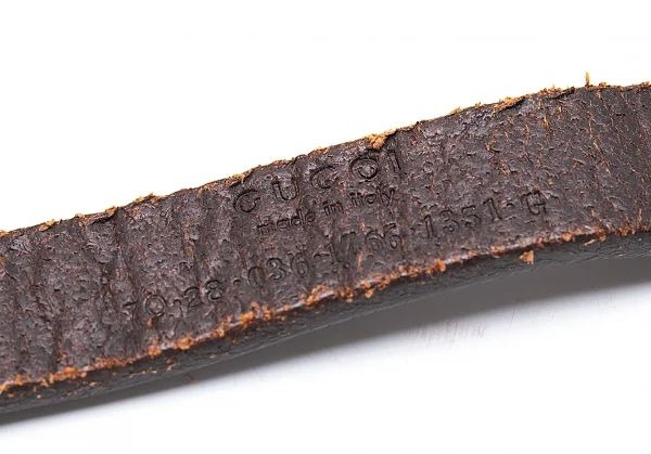 グッチGUCCI Gバックルナローレザーベルト 茶 K-94218_010