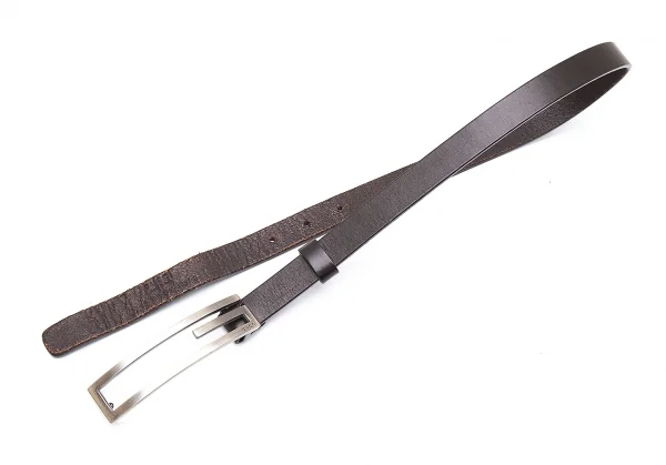 グッチGUCCI Gバックルナローレザーベルト 茶 K-94218_002