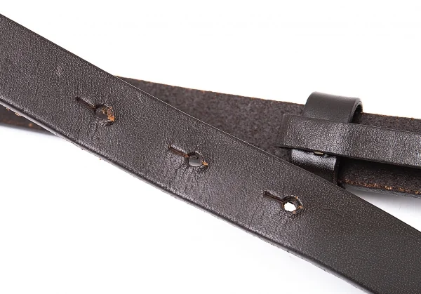 グッチGUCCI Gバックルナローレザーベルト 茶 K-94218_008