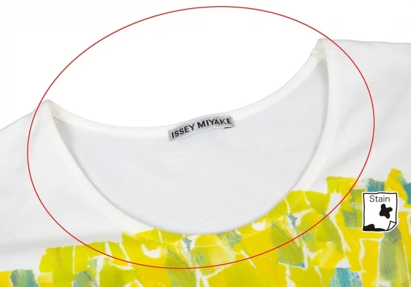イッセイミヤケISSEY MIYAKE グラフィックプリントTシャツ 白黄緑他2 K-94235_003