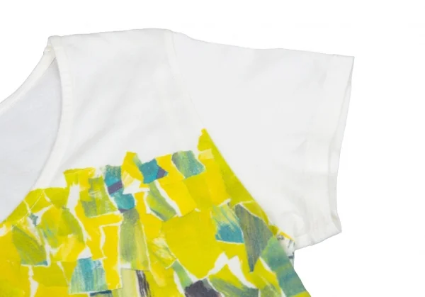 イッセイミヤケISSEY MIYAKE グラフィックプリントTシャツ 白黄緑他2 K-94235_004