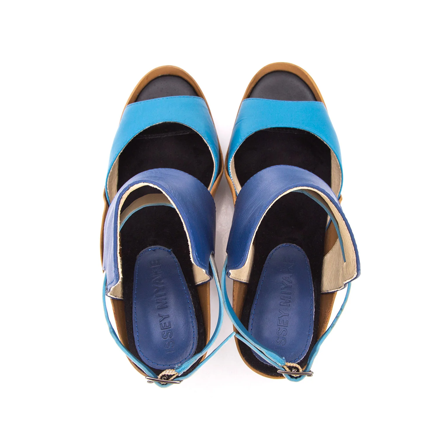 issey miyakeのミュール ISSEY MIYAKE Metal Heel Leather Sandal Blue About US 6 (K