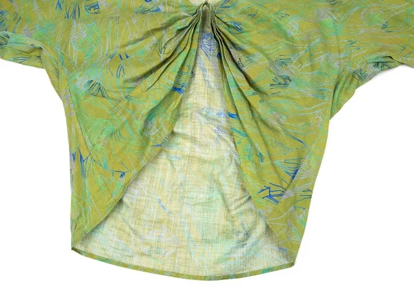 イッセイミヤケISSEY MIYAKE プリントプリーツデザインシャツ