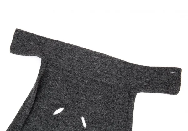 イッセイミヤケ ハートISSEY MIYAKE HaaT ウールカットデザインホルターネックエプロンニットワンピース グレー2 K-94283_009