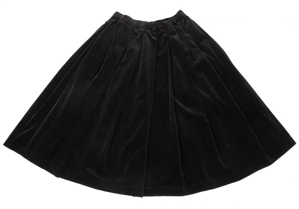 コムコム コムデギャルソンCOMME des GARCONS ベロアプリーツスカート 黒S K-94389_002