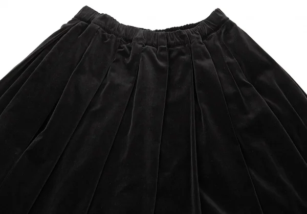 コムコム コムデギャルソンCOMME des GARCONS ベロアプリーツスカート 黒S K-94389_003