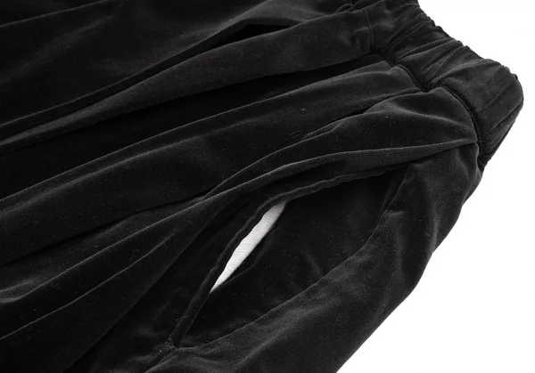 コムコム コムデギャルソンCOMME des GARCONS ベロアプリーツスカート 黒S K-94389_004