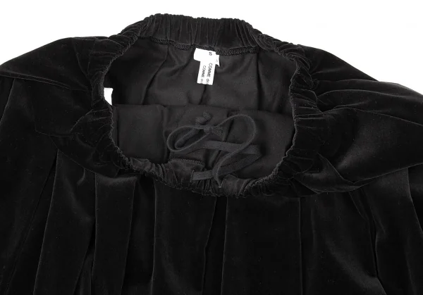 コムコム コムデギャルソンCOMME des GARCONS ベロアプリーツスカート 黒S K-94389_005