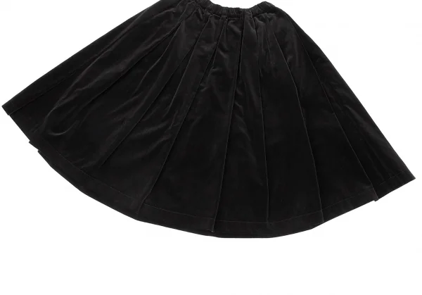 コムコム コムデギャルソンCOMME des GARCONS ベロアプリーツスカート 黒S K-94389_006