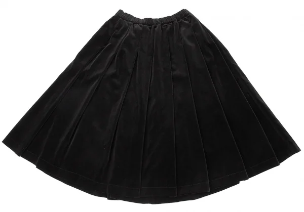 コムコム コムデギャルソンCOMME des GARCONS ベロアプリーツスカート 黒S K-94389_008