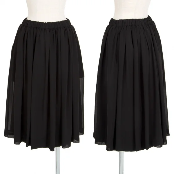 COMME des GARCONS Pleats See-through Layered Skirt Black XS K-94393_001