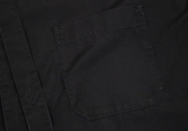 ヨウジヤマモト プールオムYohji Yamamoto POUR HOMME コットンパッカリング切替ネックリボン環縫いシャツ 黒3 K-94416_012