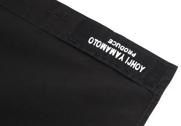 ヨウジヤマモト プールオムYohji Yamamoto POUR HOMME コットンパッカリング切替ネックリボン環縫いシャツ 黒3 K-94416_016