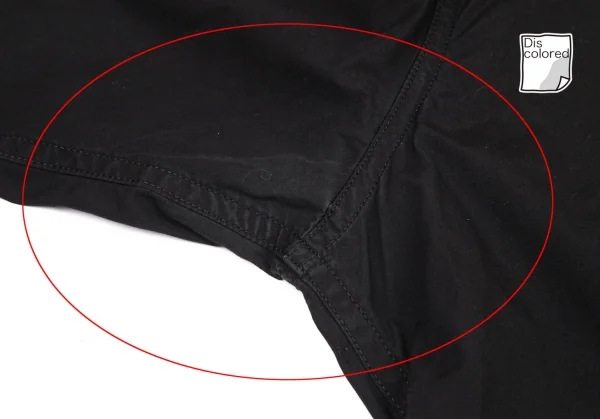 ヨウジヤマモト プールオムYohji Yamamoto POUR HOMME コットンパッカリング切替ネックリボン環縫いシャツ 黒3 K-94416_007